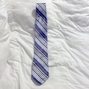 City Of London - Blue & White Striped Silk Tie